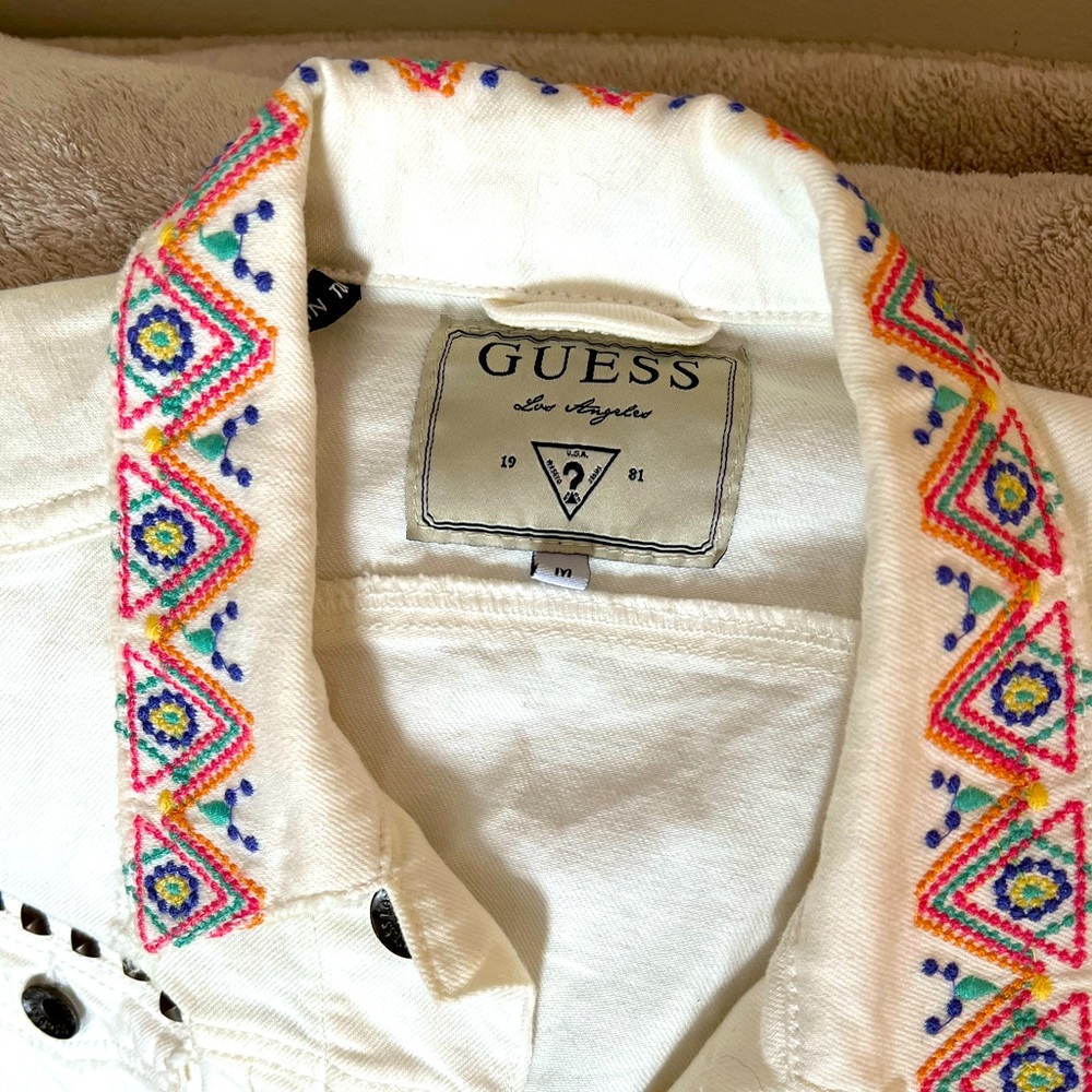 White Guess Denim Vest